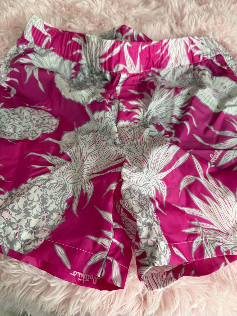 Valentino Men Pink and White Floral Lined swim Shorts